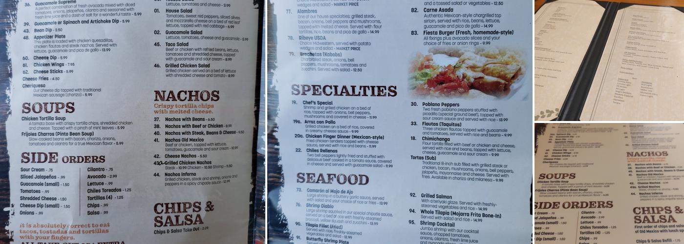 Old Mexico Bar & Grill Menu