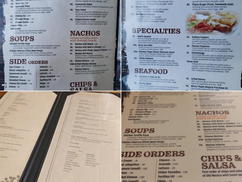 Old Mexico Bar & Grill Menu