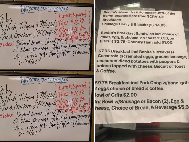 Bonita’s Carry-Out Menu