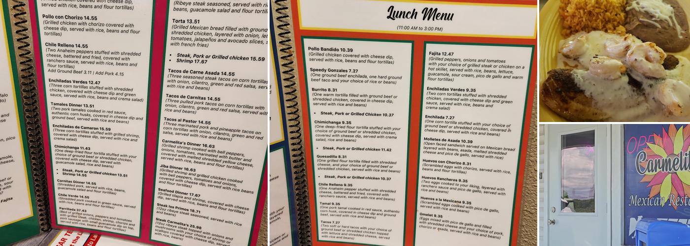 Carmelita's Menu