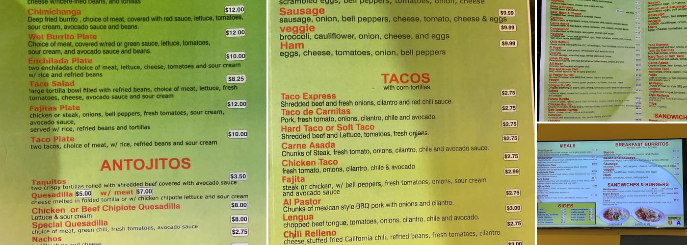 Burrito USA Menu