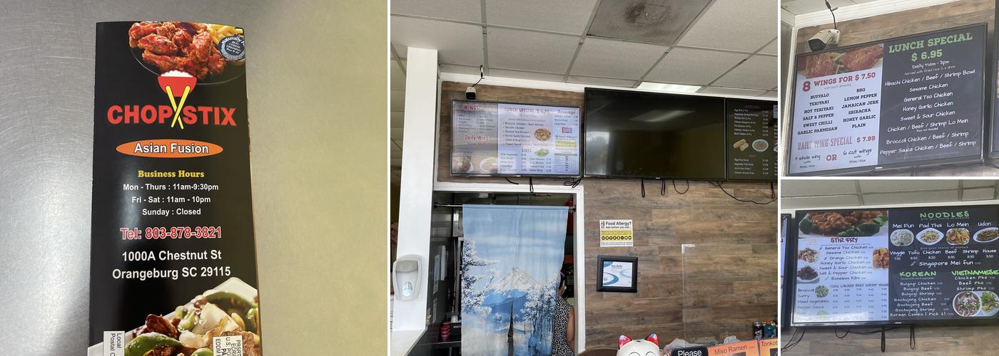 Chopstix Orangeburg Menu