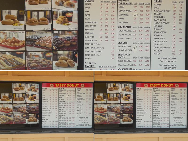 Tasty Donuts Menu