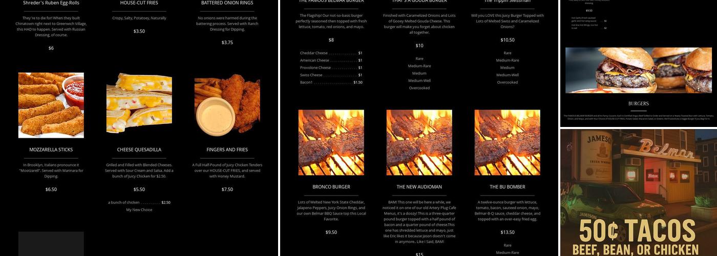The Belmar Pub & Grill Menu