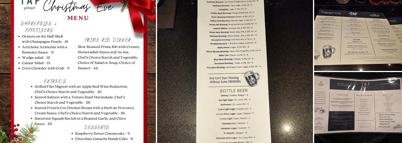 Tap & Bitters Menu