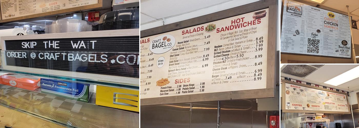 Craft Bagel Co. Menu