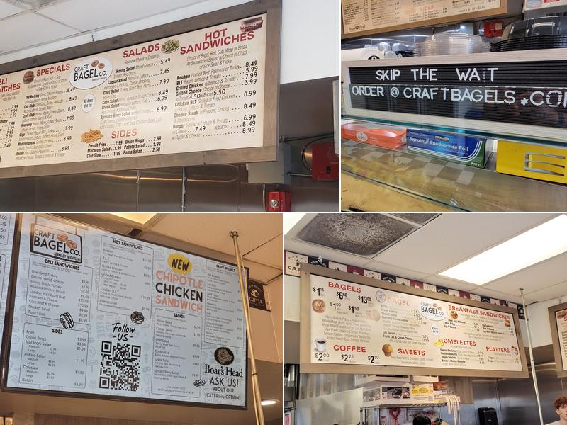 Craft Bagel Co. Menu