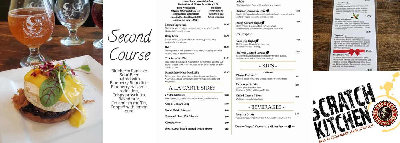 Scratch Kitchen Menu