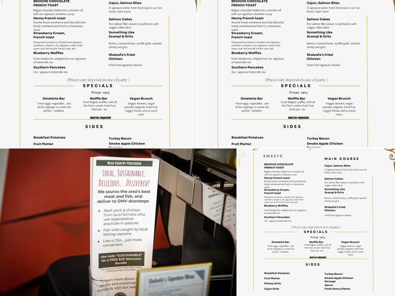 Shaleafa's Kitchen Menu