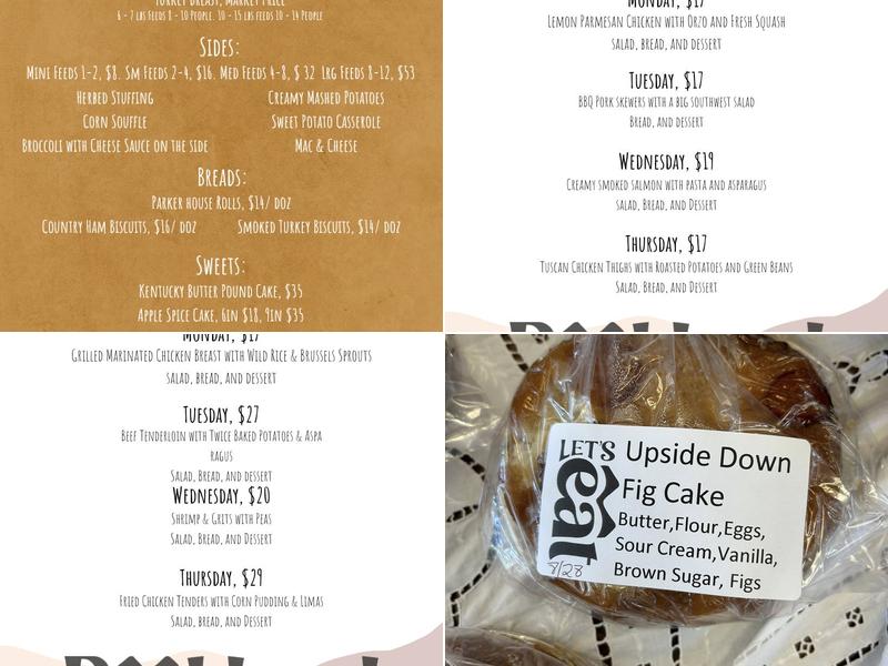 Peakland Market and Catering Company Menu