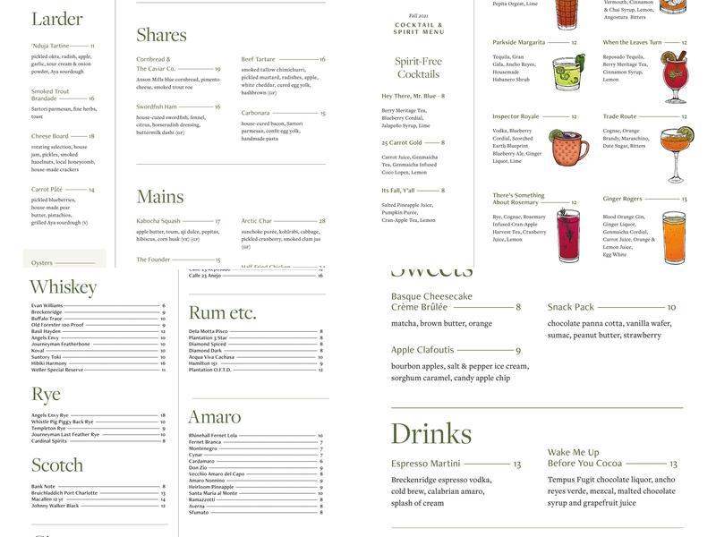 L&M Parkside Menu
