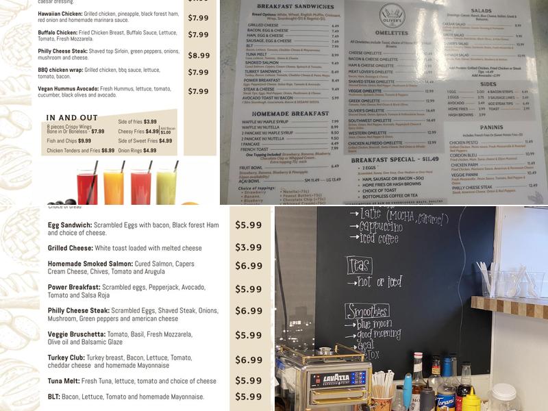 Oliver’s Café Menu