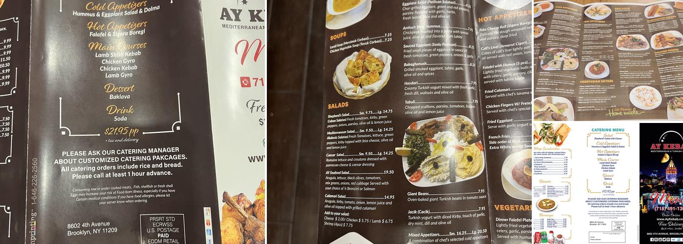 Ay Kebab Menu