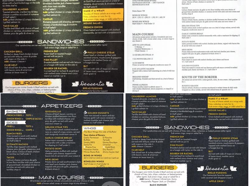 AJ's Bar and Grill Menu