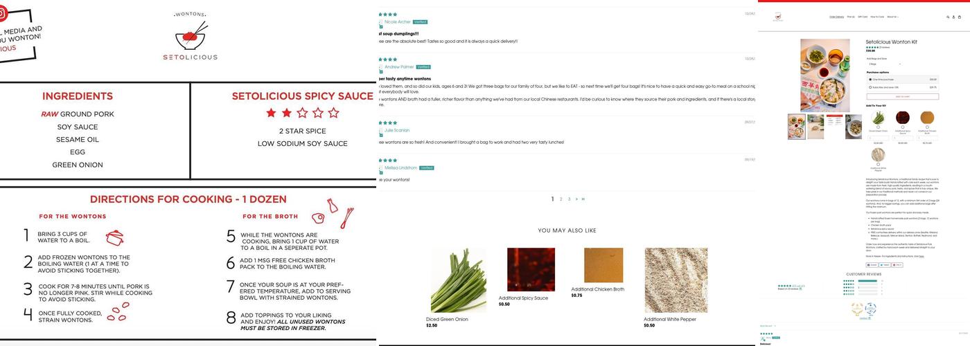 Setolicious Menu
