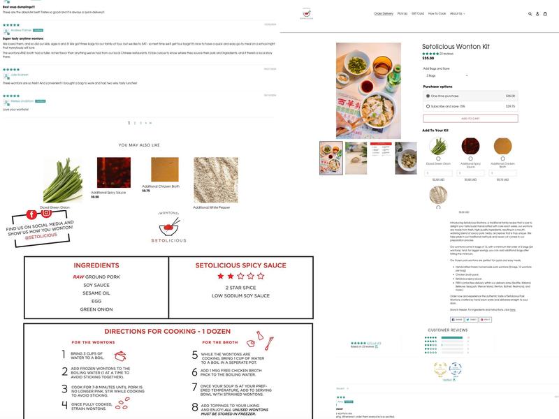 Setolicious Menu