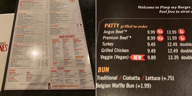 The Burger Experience Menu