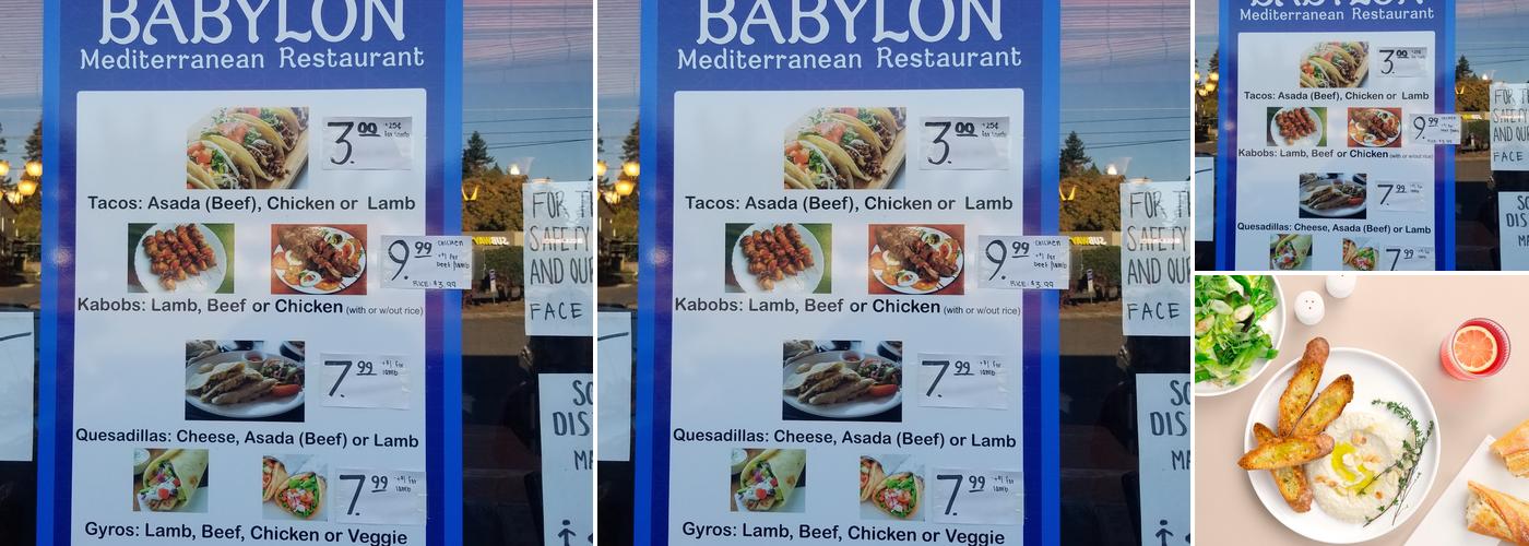 Babylon Mediterranean Restaurant Menu