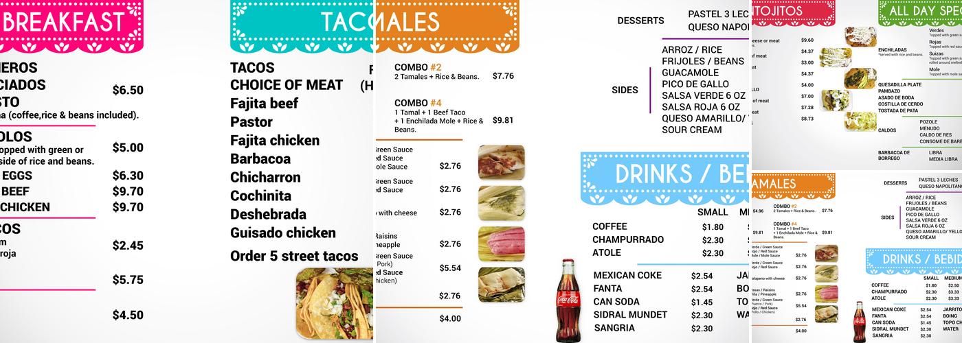 Green Salsa Menu
