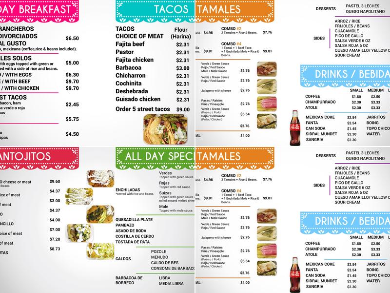 Green Salsa Menu