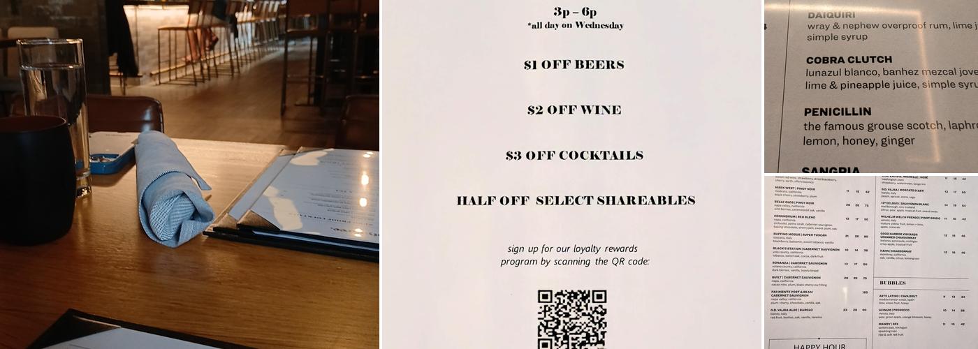 One Twenty Three Tavern Menu