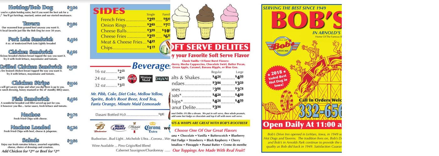 Bob's Drive Inn Menu
