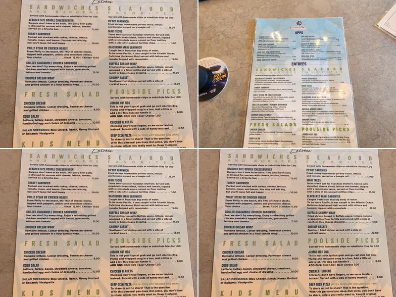 Crow's Nest Oceanfront Bar & Grill Menu