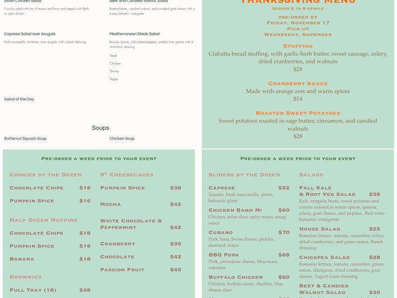Mimo Bistro Menu