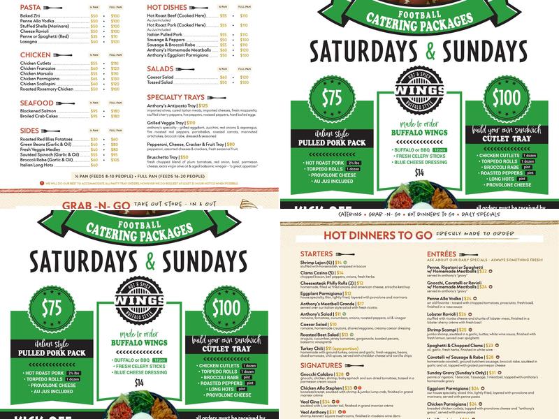 Anthony's Take Out Menu