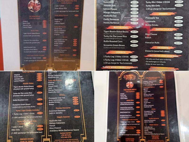 Turky On The Loose Menu