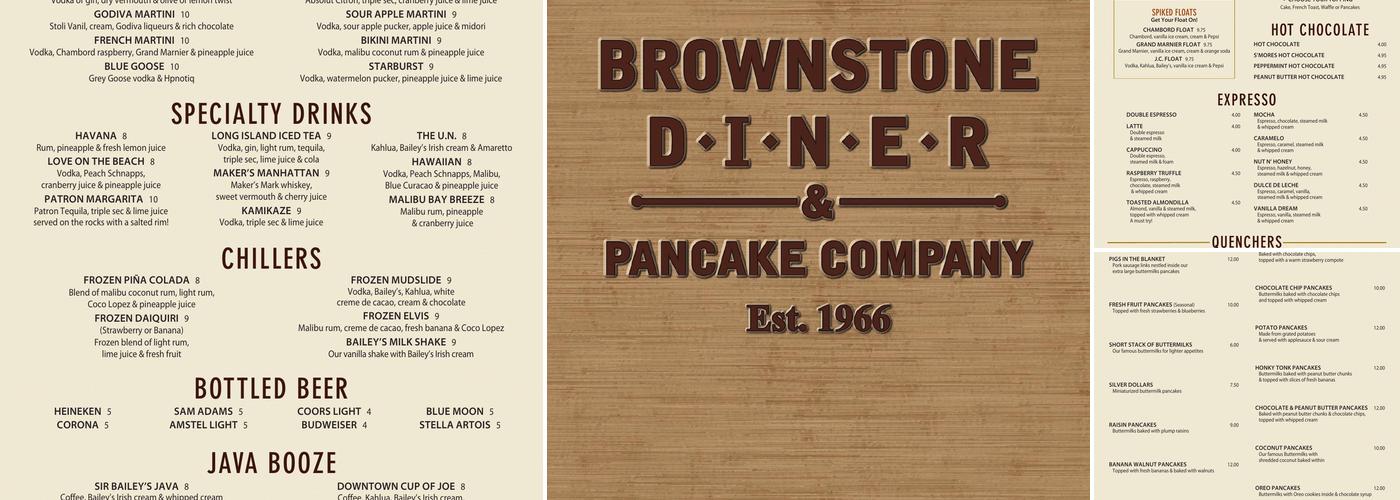 Brownstone Diner & Pancake Company Menu
