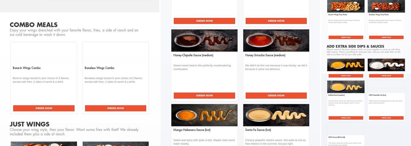 It's Just Wings Menu