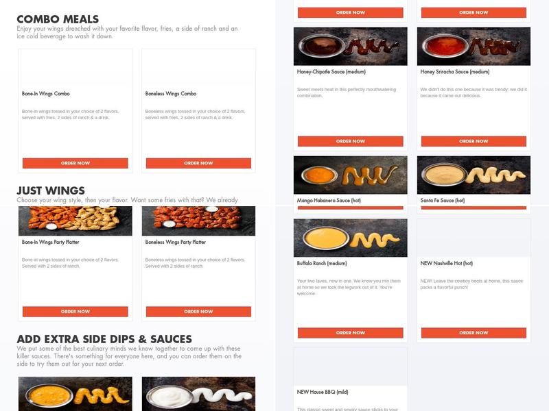 It's Just Wings Menu