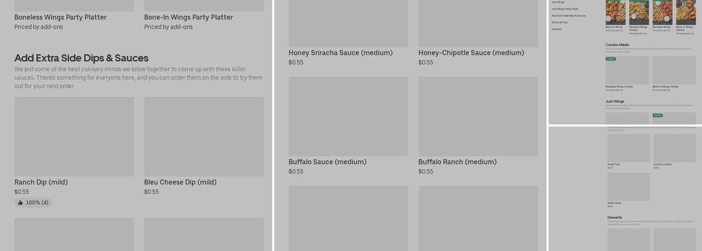 It's Just Wings Menu