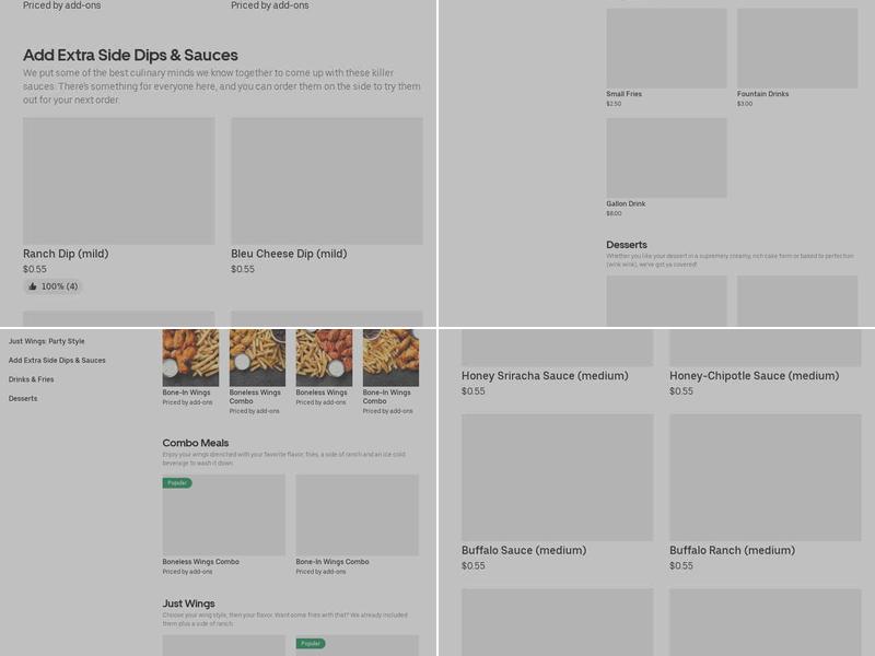 It's Just Wings Menu