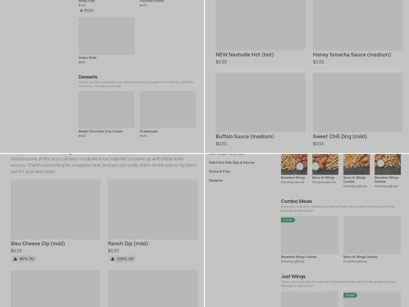 It's Just Wings Menu