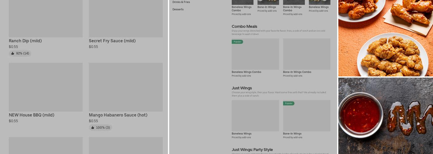 It's Just Wings Menu