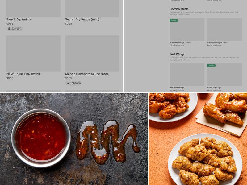 It's Just Wings Menu