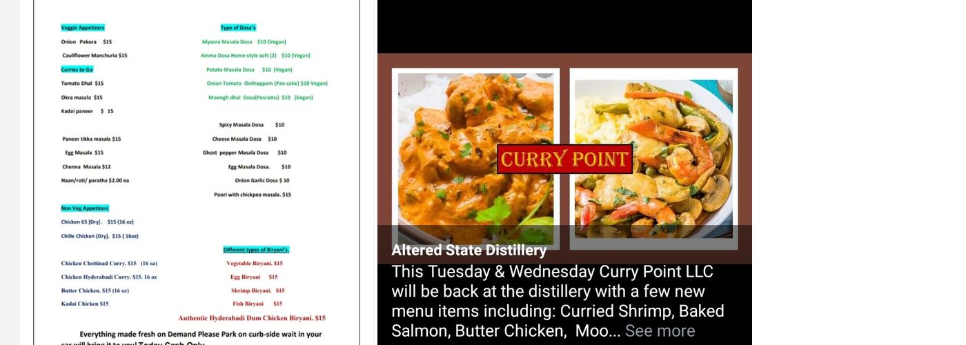 Curry point Menu