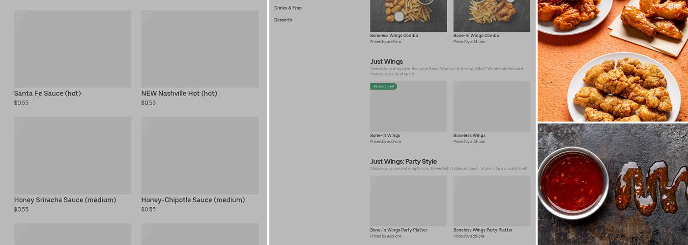 It's Just Wings Menu