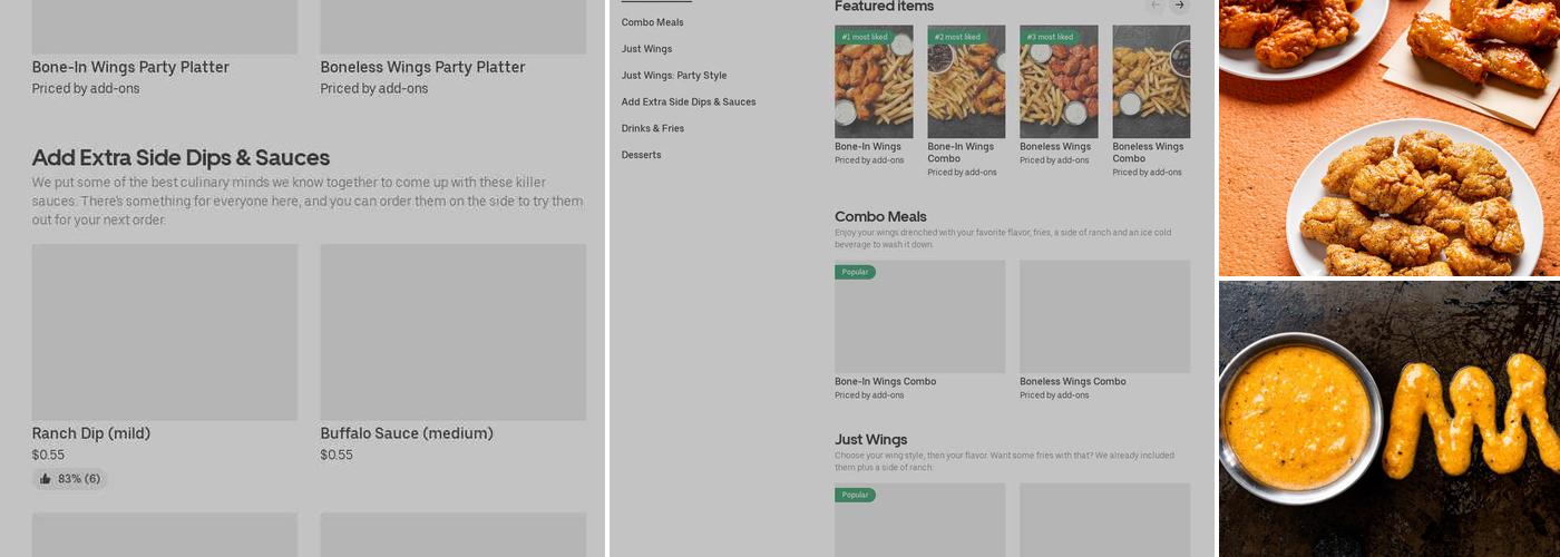 It's Just Wings Menu