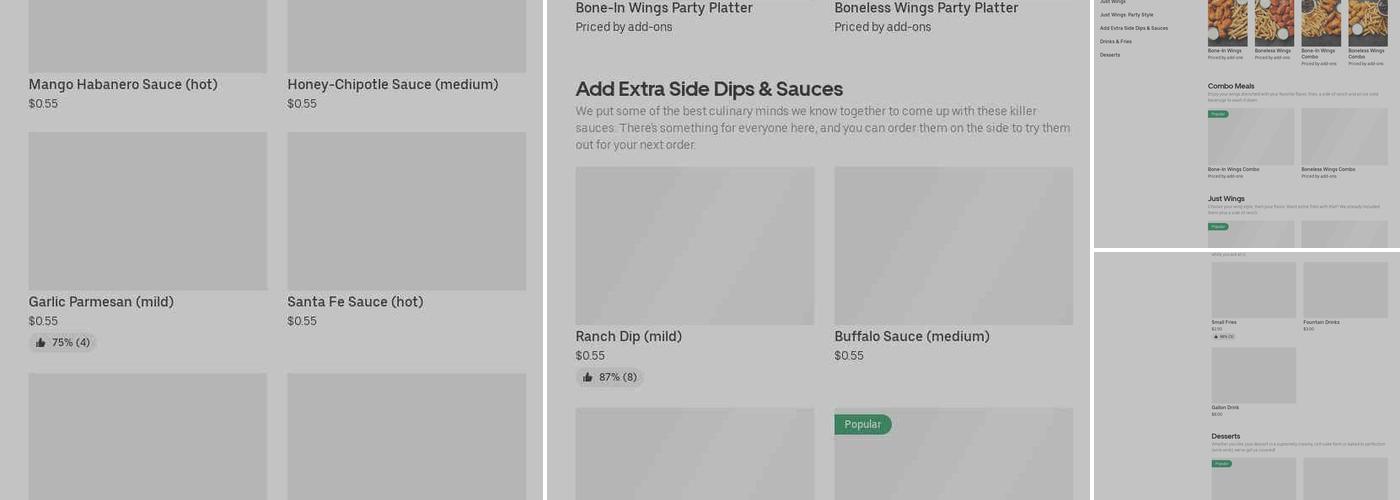 It's Just Wings Menu