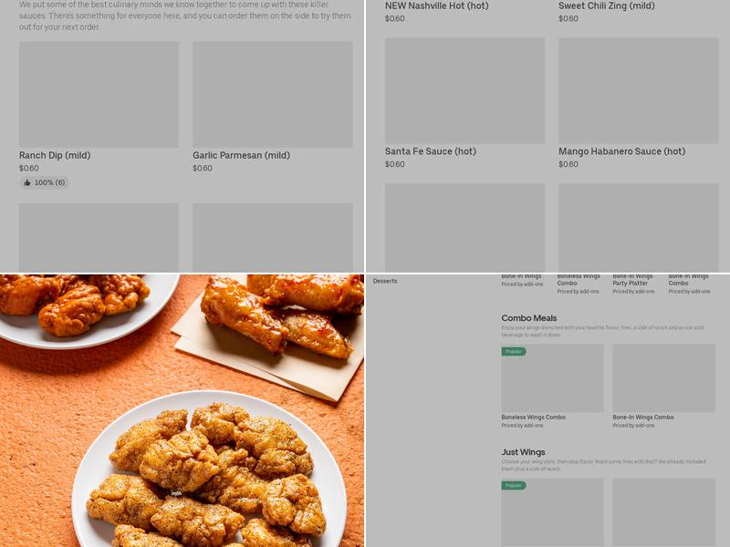 It's Just Wings Menu