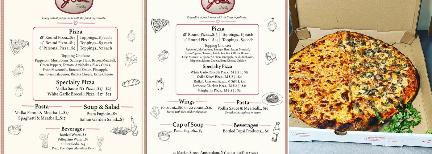 Joe's Family Inc. Menu