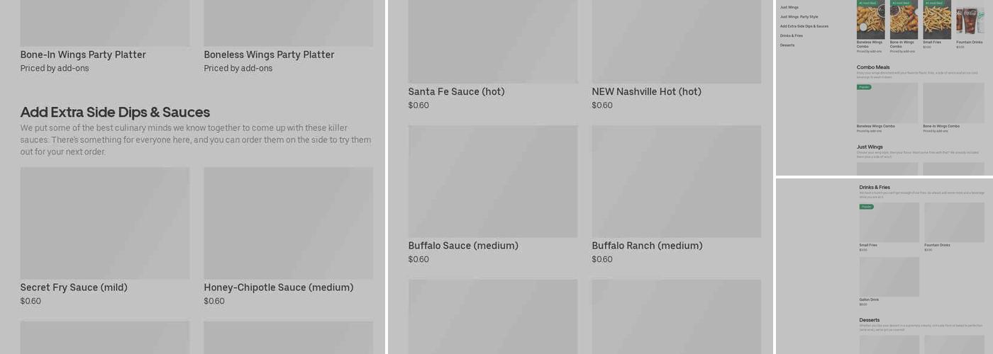 It's Just Wings Menu