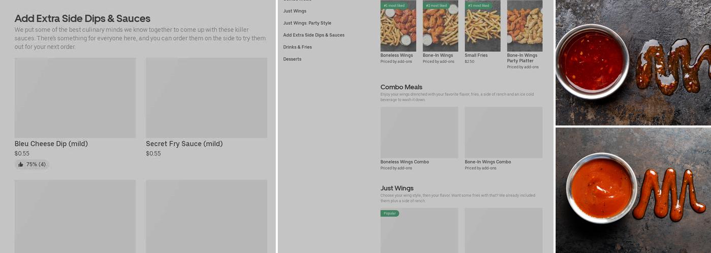 It's Just Wings Menu