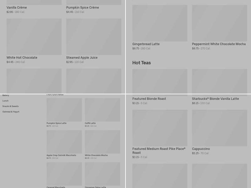 Starbucks Menu