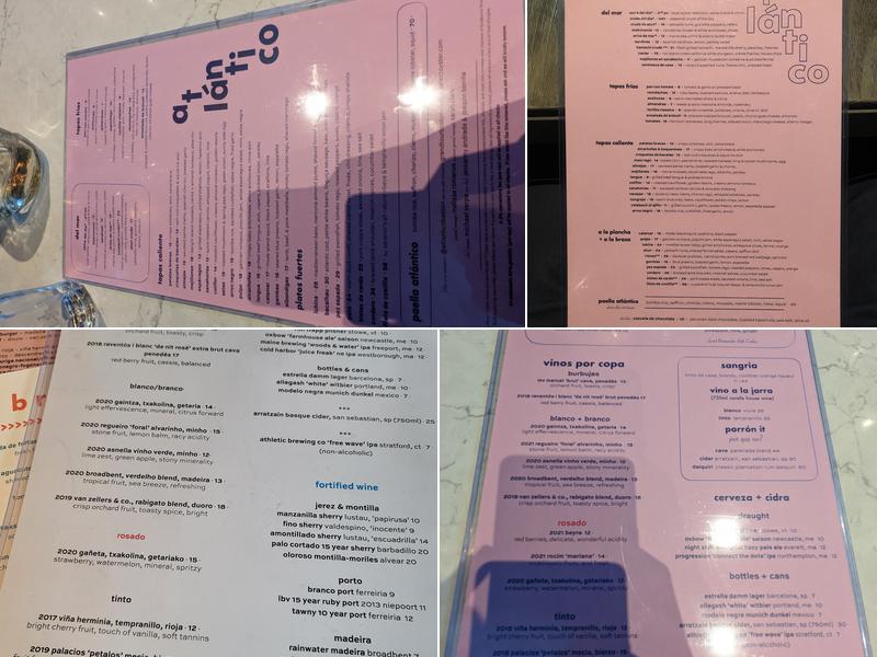 Atlántico Menu