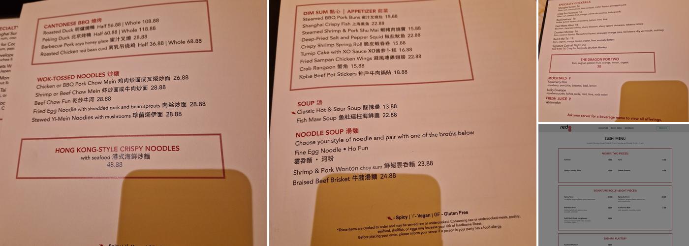 Red 8 Menu