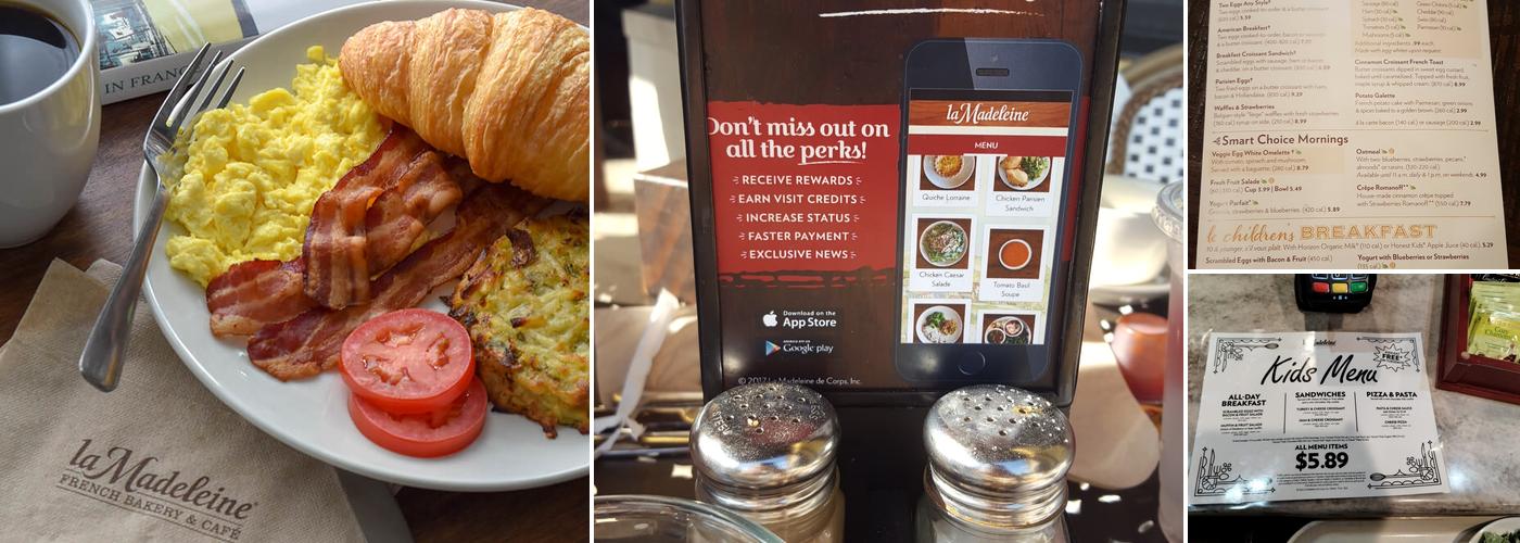 la Madeleine Menu